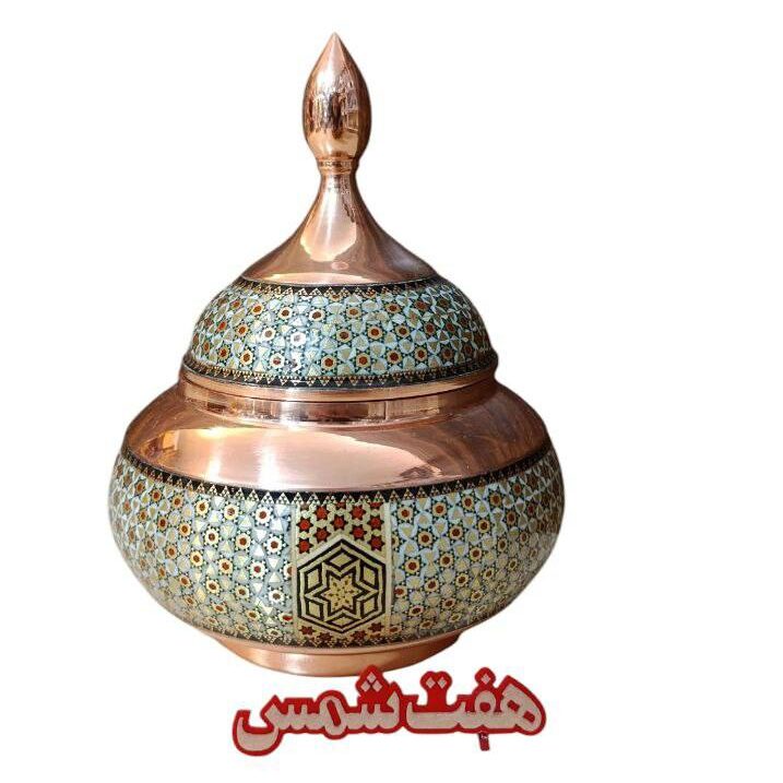 قندان بزرگ مس و خاتم – صنایع دستی اصیل و لوکس ایرانی