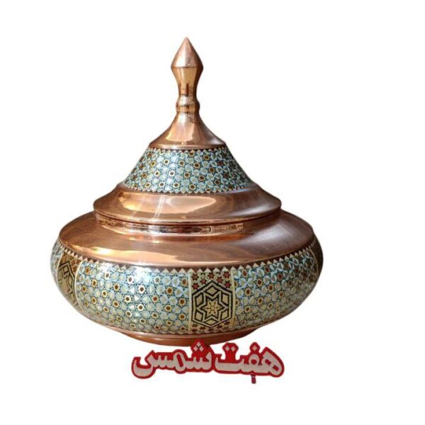 قندان بشقاب پرنده مس و خاتم