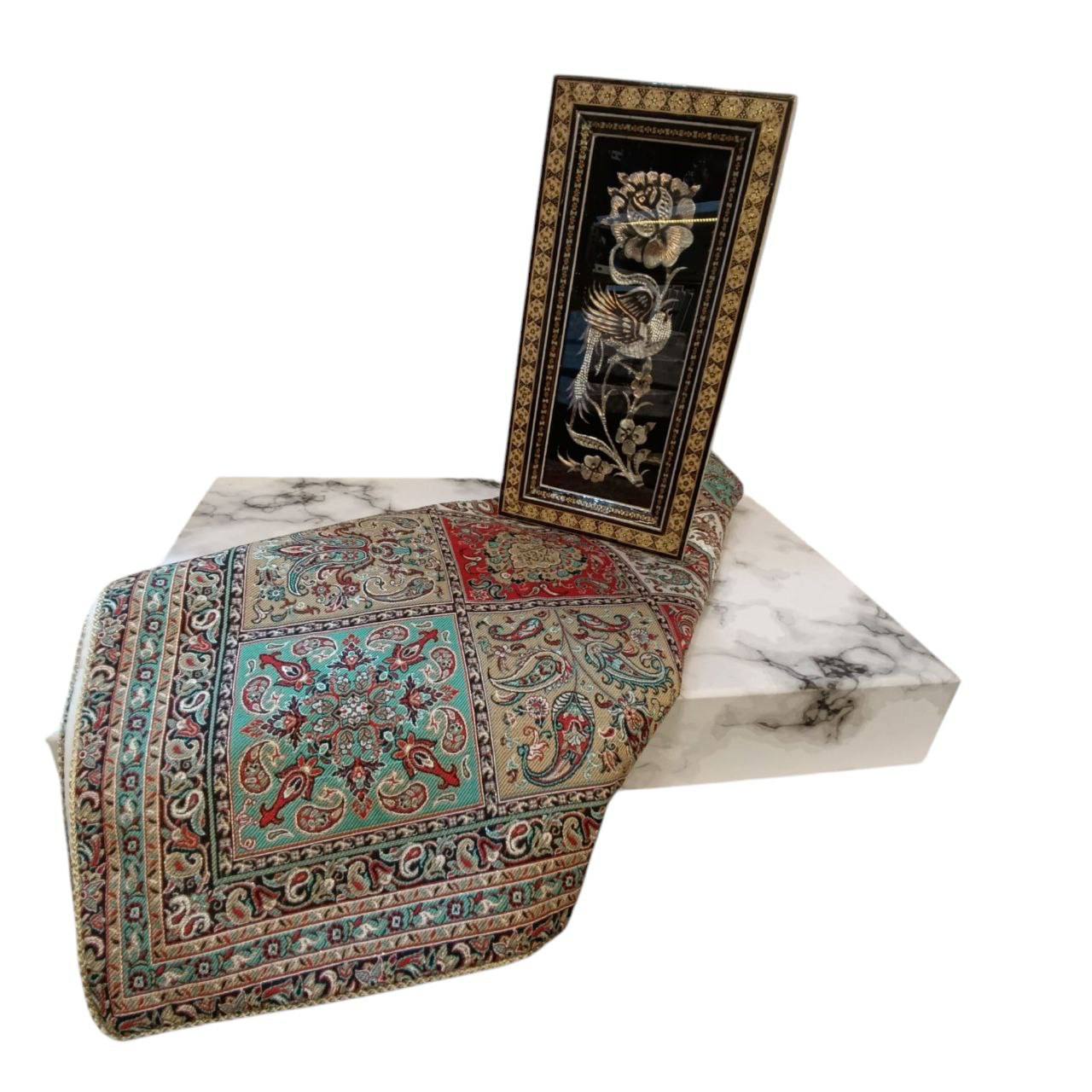 قاب خاتم‌کاری باریک سایز 14×29 همراه با ترمه خشتی یک‌در‌یک